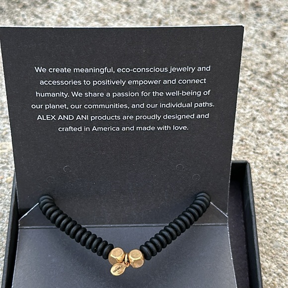 New with Box ALEX AND ANI MAN Black & Gold Lobster Claw Beaded - Picture 3 of 5